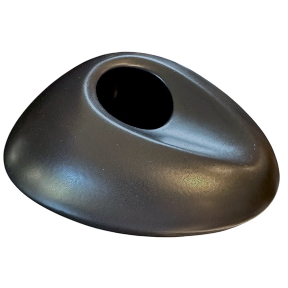 Ikea Bigarro Vase Dark Gray Matte Stoneware Modern Minimalist MCM Design - Picture 6 of 11